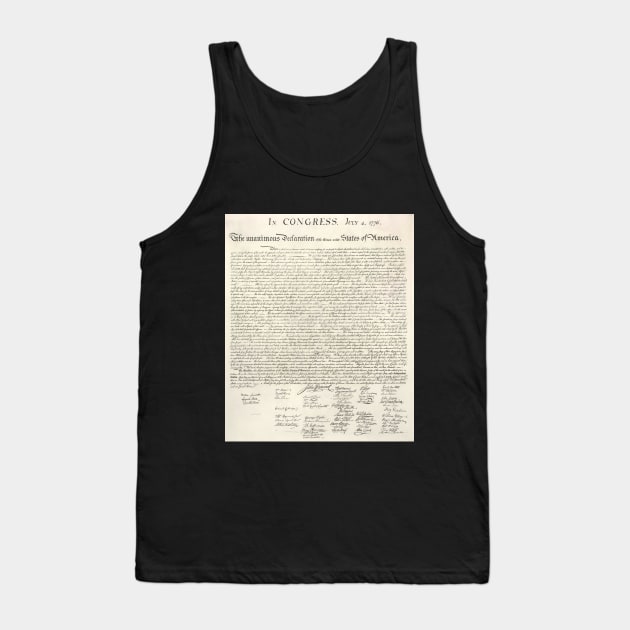 Declaration Of Independence Tank Top by DylanArtNPhoto